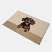 Dachshund Hund Fußmatte Kunst (Schrägansicht)