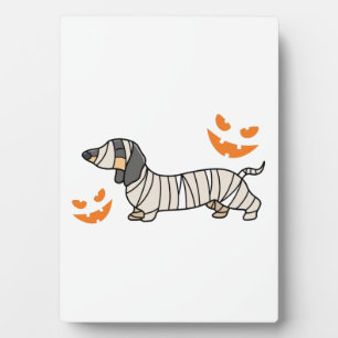 Dachshund Hund Halloween Candy Corn Vollmond Fotoplatte