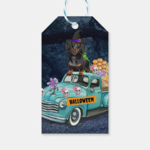 Dachshund Hund Halloween LKW Gruselige Nacht Geschenkanhänger
