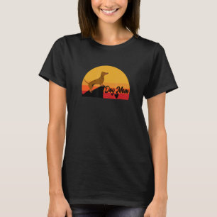 Dachshund Hund Haustier Doxie Wurst Süß Sonnenunt T-Shirt