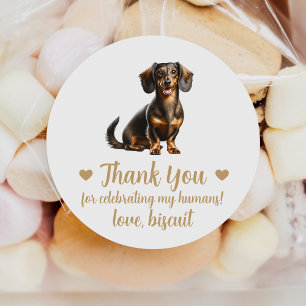 Dachshund-Hund Hochzeitsgeschenk-Aufkleber Runder Aufkleber