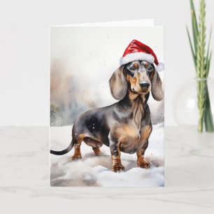 Dachshund Hund im Schnee Weihnachten Karte
