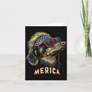 Dachshund Hund - Lustige 4. Juli Amerikanische Fla Karte