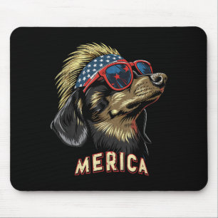 Dachshund Hund - Lustige 4. Juli Amerikanische Fla Mousepad