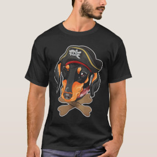 Dachshund Hund Pirate Funny Halloween Kostüm für m T-Shirt