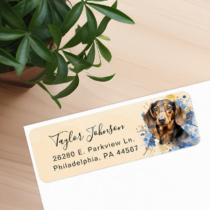 Dachshund-Hund Rücksende-Adressetikett