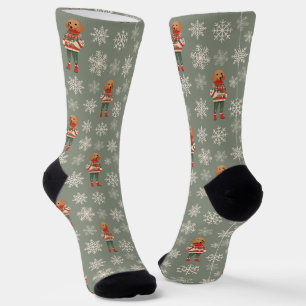 Dachshund Hund Sage Grün Retro Maßgeschneidert Socken