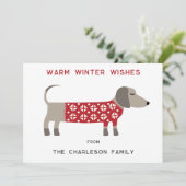 Dachshund Hund Spaß Feiertagskarte (Stehend Vorderseite)