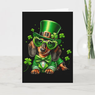 Dachshund Hund St Patrick's Day Shirt Wiener Doxie Karte