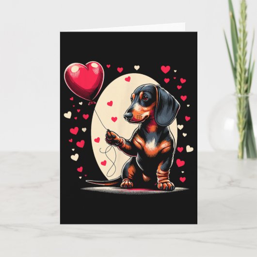 Dachshund Hund Valentinstag Hundebesitzer Valentin Karte (Vorderseite)
