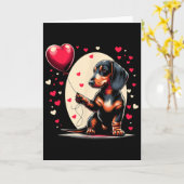 Dachshund Hund Valentinstag Hundebesitzer Valentin Karte (Gelbe Blume)
