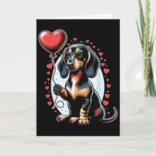 Dachshund Hund Valentinstag Hundebesitzer Valentin Karte (Vorderseite)