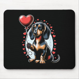 Dachshund Hund Valentinstag Hundebesitzerin Valent Mousepad