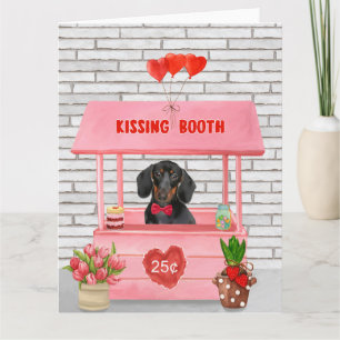 Dachshund Hund Valentinstag Küssstand Karte