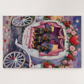 Dachshund Hund Valentinstag Puzzle (Horizontal)