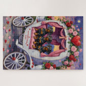 Dachshund Hund Valentinstag Puzzle (Horizontal)