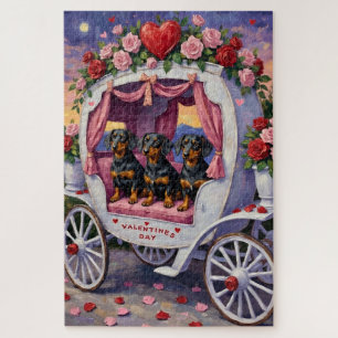 Dachshund Hund Valentinstag Puzzle