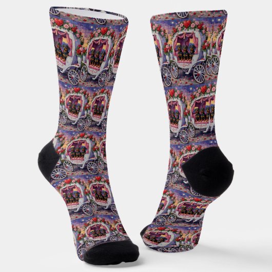 Dachshund Hund Valentinstag Socken (Gewinkelt)