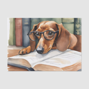 Dachshund Hund Vintage Aquarell Seidenpapier