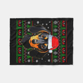 Dachshund Hund Weihnachten hässlicher Pullover San Fleecedecke (Vorderseite (Horizontal))