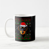 Dachshund-Hund Weihnachten hässlicher Pullover San Kaffeetasse (Links)