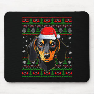 Dachshund-Hund-Weihnachten-Hässlicher-Schwester-Sa Mousepad