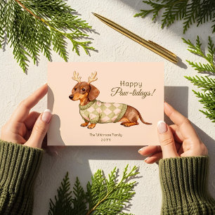 Dachshund-Hund Weihnachten Kariertes Pullover Foto