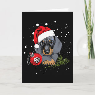 Dachshund Hund Weihnachtsbaum Licht Santa Xmas Ges Karte