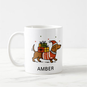 Dachshund-Hund-Weihnachtspullover Haustierliebhabe Kaffeetasse