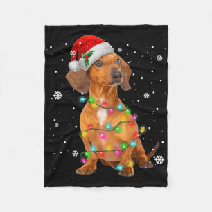 Dachshund Hunde Baum Weihnachten Xmas Geschenke Fü Fleecedecke
