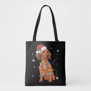 Dachshund Hunde Baum Weihnachten Xmas Haustier Hun Tasche
