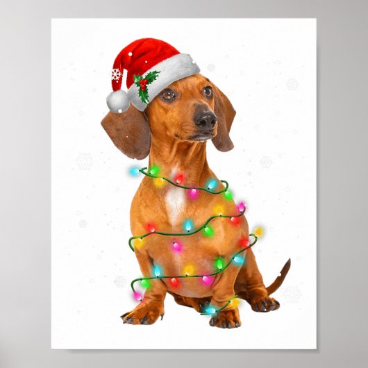 Dachshund Hunde Baum Weihnachtspulli Xmas Geschenk Poster (Vorne)