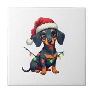 Dachshund Hunde Baum Weihnachtspullover Xmas Gesch Fliese