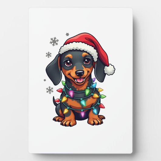 Dachshund Hunde Baum Weihnachtspullover Xmas Gesch Fotoplatte (Vorderseite)