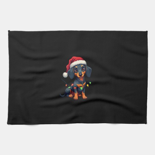 Dachshund Hunde Baum Weihnachtspullover Xmas Gesch Geschirrtuch (Horizontal)
