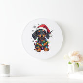 Dachshund Hunde Baum Weihnachtspullover Xmas Gesch Große Wanduhr (Zuhause)