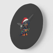 Dachshund Hunde Baum Weihnachtspullover Xmas Gesch Große Wanduhr (Winkel)