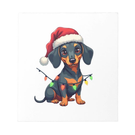 Dachshund Hunde Baum Weihnachtspullover Xmas Gesch Notizblock (Vorderseite)