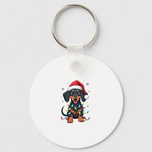 Dachshund Hunde Baum Weihnachtspullover Xmas Gesch Schlüsselanhänger (Vorderseite)