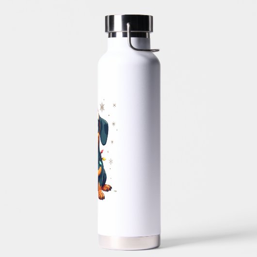 Dachshund Hunde Baum Weihnachtspullover Xmas Gesch Trinkflasche (Links)