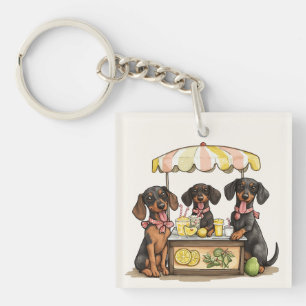 Dachshund-Hunde-Limonadenstand Schlüsselanhänger