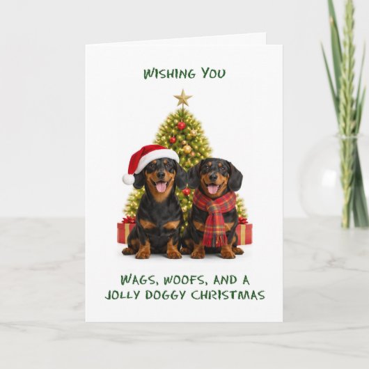 Dachshund Hunde Weihnachten (Vorderseite)