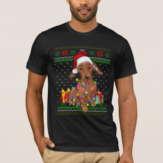 Dachshund-Hundefan hässlicher Sweater Weihnachten T-Shirt