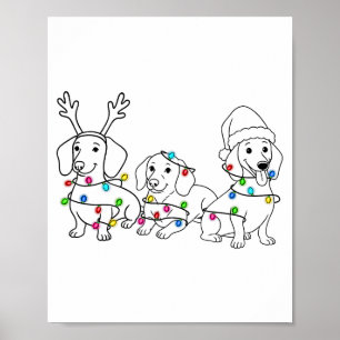 Dachshund-Hundefan Weihnachtslicht Xmas Doxie Mama Poster