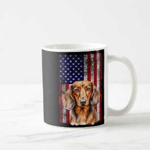 Dachshund-Hundefreund US-Flagge 4. Juli Patriotisc Kaffeetasse