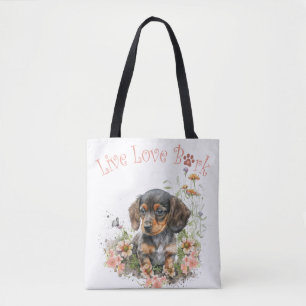 Dachshund-Hundemama Blumen Tasche