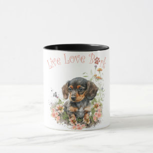 Dachshund-Hundemama Blumen Tasse