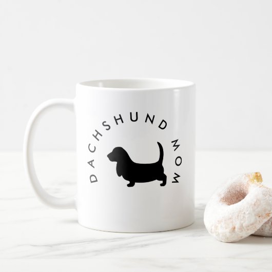 Dachshund-Hundemutter Kaffeetasse (Mit Donut)