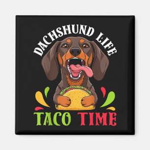 Dachshund-Hundleben Tacoladen mexikanisches Essen Magnet