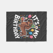 Dachshund Ich habe Geburtstag Fleecedecke (Vorderseite (Horizontal))